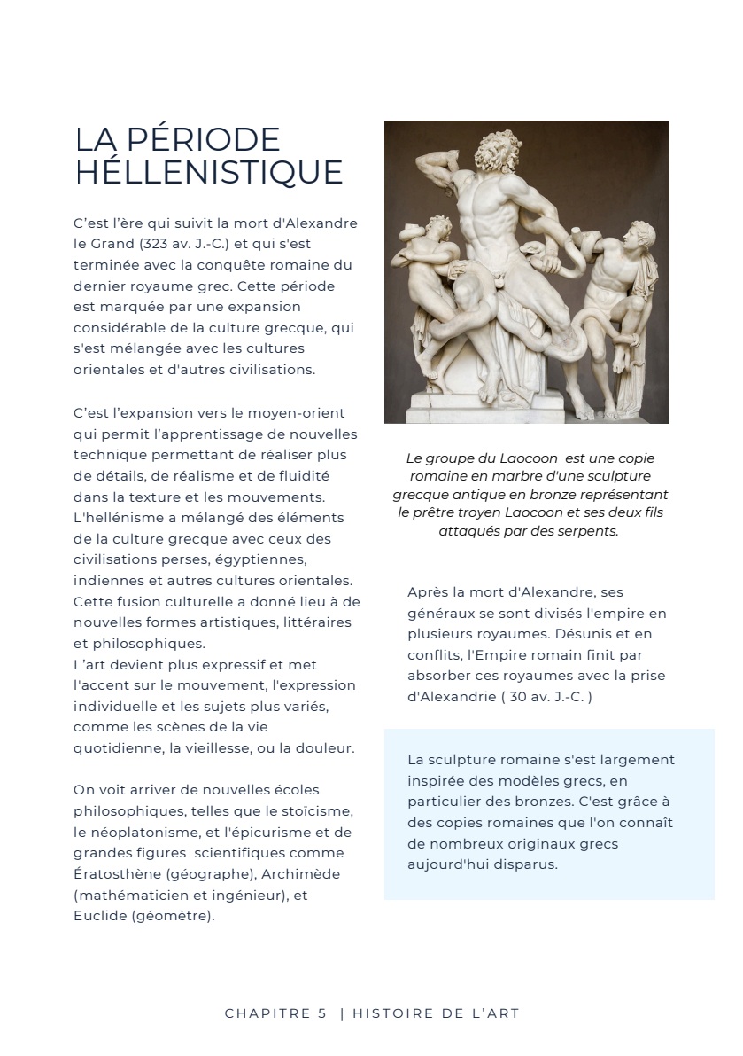 Page complète du chapitre 5, histoire de l'art