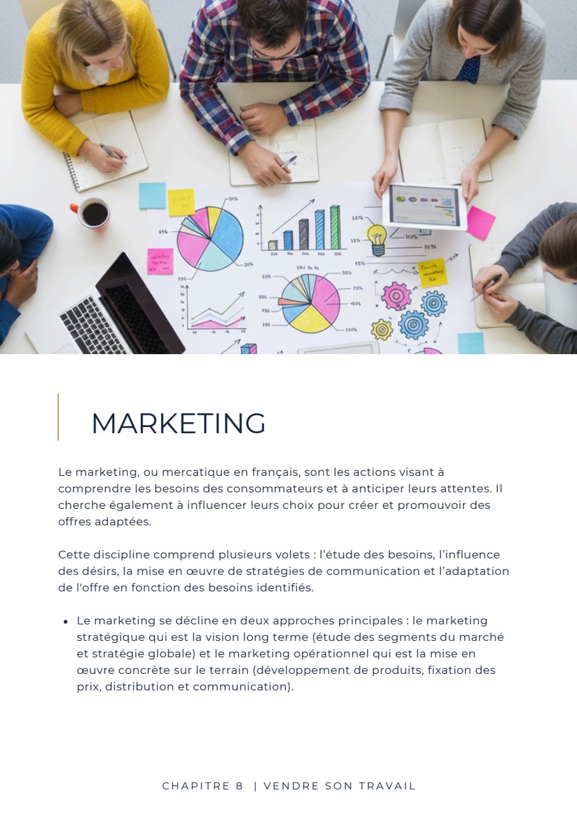 Page complète du chapitre 8, le marketing du photographe